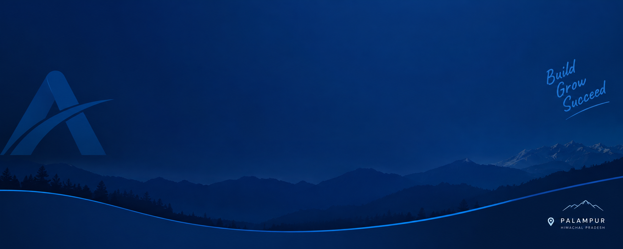 Modern Blue Mountain Footerscape